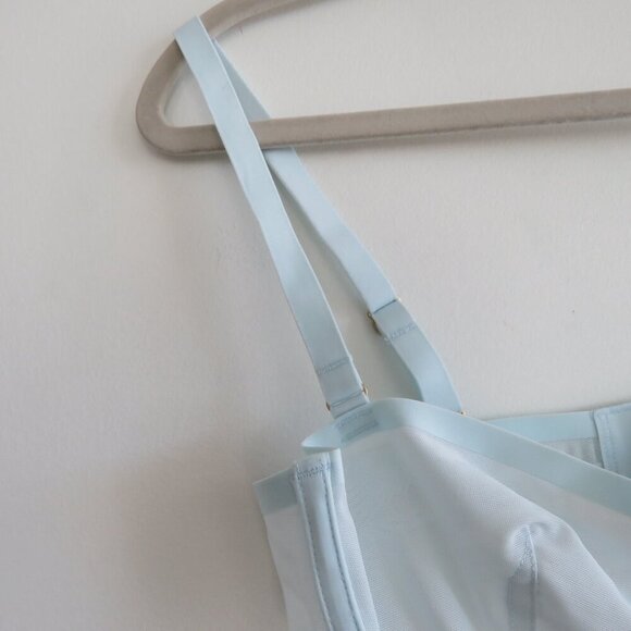 CUUP The Balconette Mesh Underwire Bra in Halo Light Pastel Blue - Size 32B - Picture 6 of 13